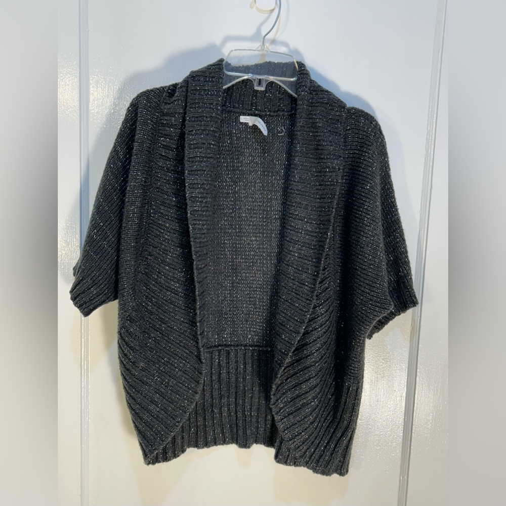 Maurice's Women's Size 1 Sweater Shrug Dark Gray With Metallic Thread